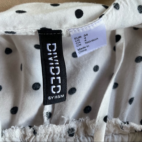 H&M Polka Dot Dress - White and Black, Size 4 - Picture 3 of 4
